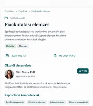 Projekt részletei oktatói visszajelzéssel